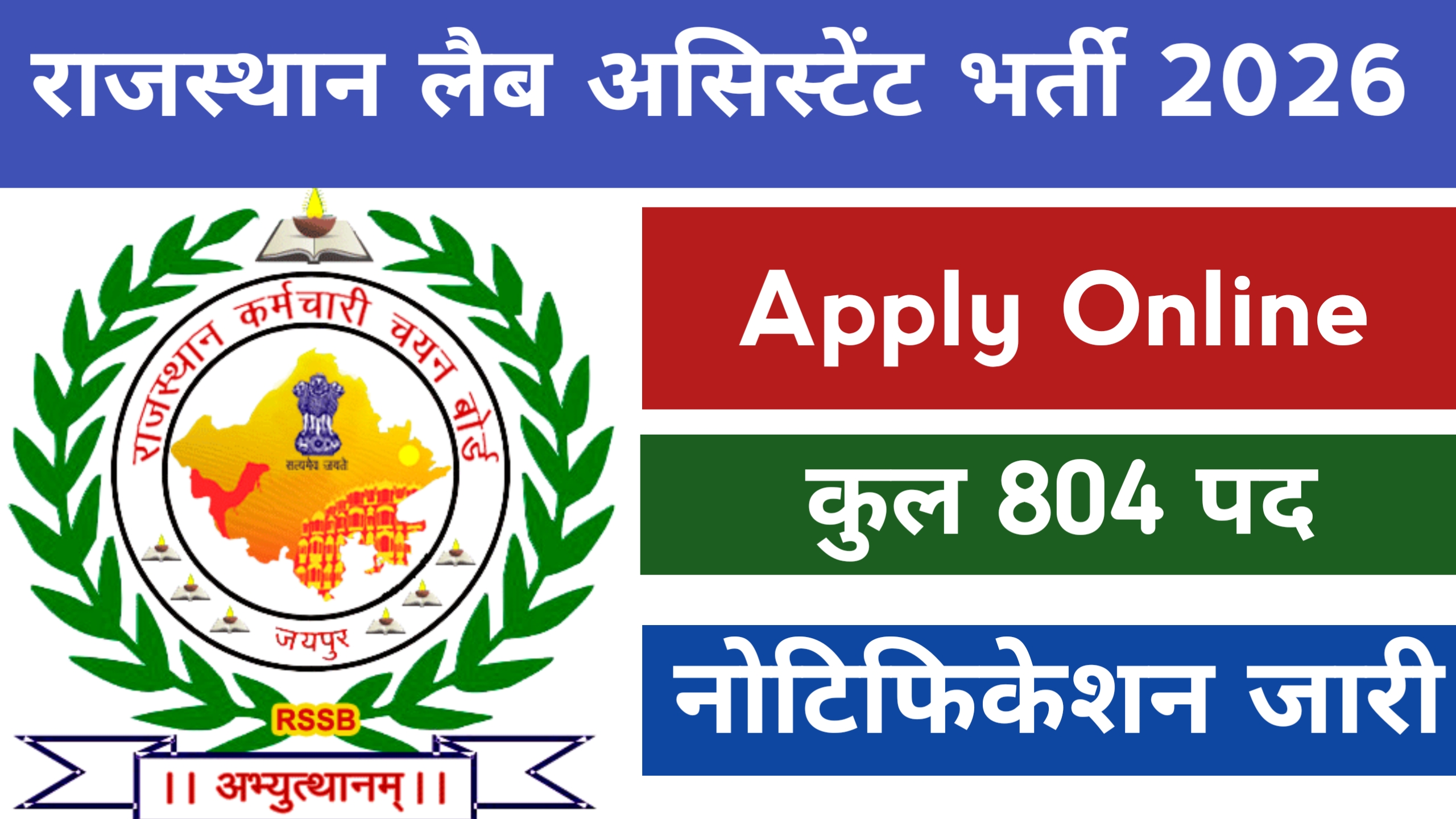 Rajasthan Lab Assistant Recruitment 2026 latest gov job