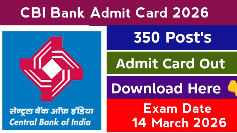 Central Bank of India Admit Card 2026