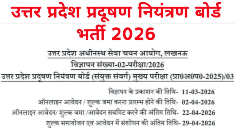 UPSSSC Pollution Control Board Recruitment 2026