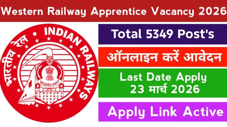 Western Railway Apprentice Vacancy 2026 Notification :